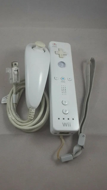 Nintendo Wii Wireless Remote Controller & Nunchuck White Official and Working