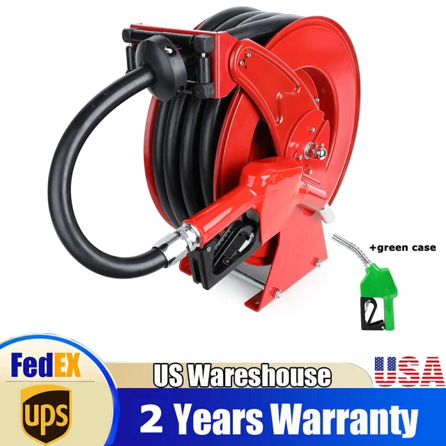 FUEL HOSE REEL 3 4 X 50 Retractable W Fueling Nozzle Diesel Hose 