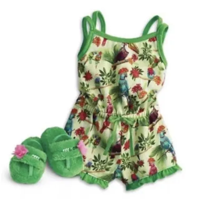 NEW American Girl 2016 LEA'S RAINFOREST DREAMS Doll PAJAMAS~Slippers~ADORABLE!