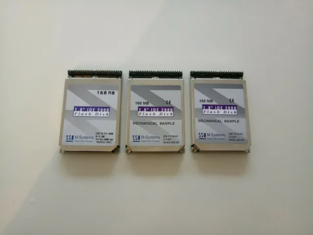 Lot de 3 DISQUE FLASH M-SYSTEM 1,8" IDE 2000 160 Mo IDE-FD18-00