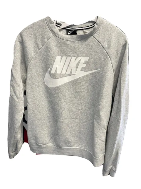 Nike Women's Rally Light grayFleece Crewneck Sweatshirt Longer Length-Size Small