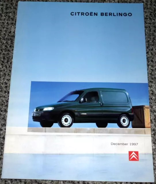 Citroen Berlingo Van Uk Sales Brochure December 1997 New, Old Stock