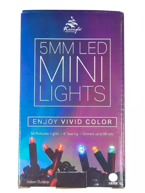 50 LED Christmas Mini String Tree Lights Home Xmas Party Dorm White Multi 17ft