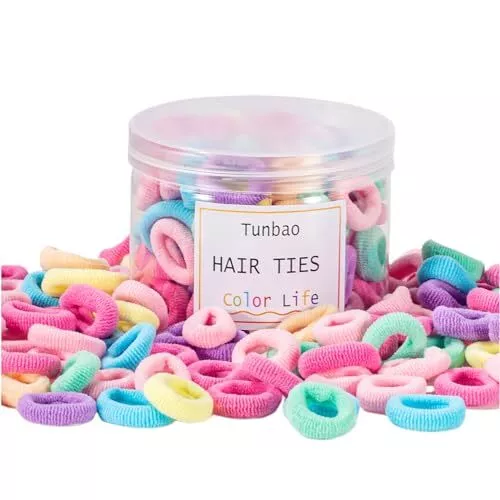 100 Psc Baby Hair Ties No Damage,Seamless Toddler Hair Candy color