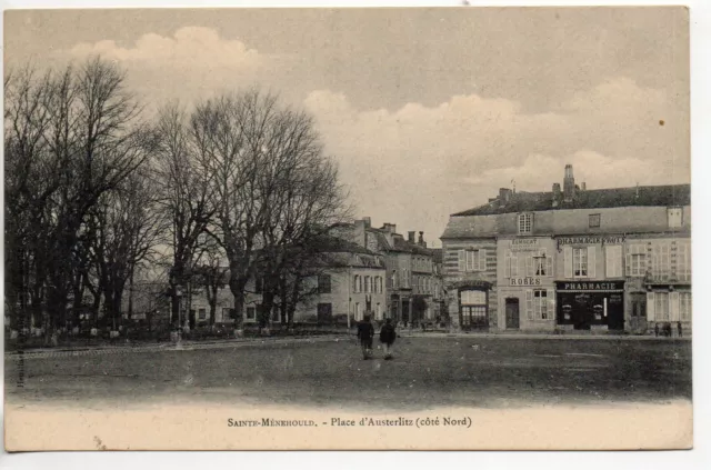 SAINTE MENEHOULD - Marne - CPA 51 - Place d' Austerlitz - la Pharmacie