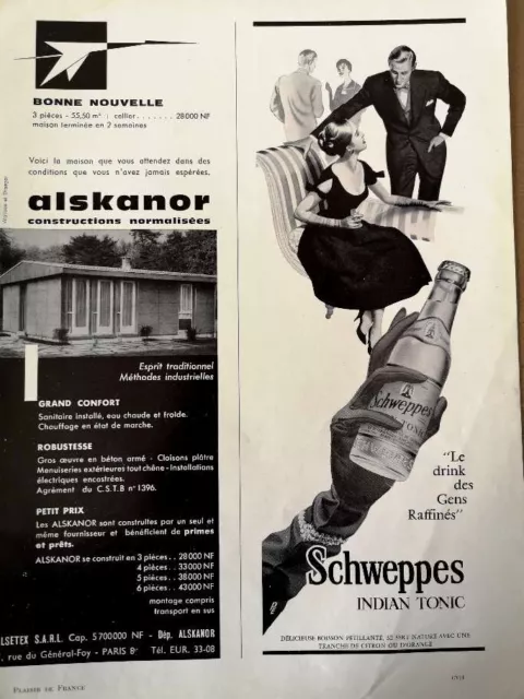 ▬► Publicité - Schweppes indian tonic 1960 gens raffinés - French ad Pub -  1186