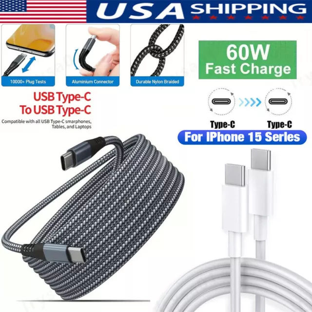 Braided USB C Type-C Fast Charging Data SYNC Charger Cable Cord 3/6/10FT lot