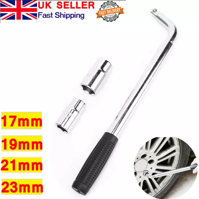 Extendable Wheel Brace Wrench Telescopic 17 19 21 & 23mm Car Van Socket Tyre Nut