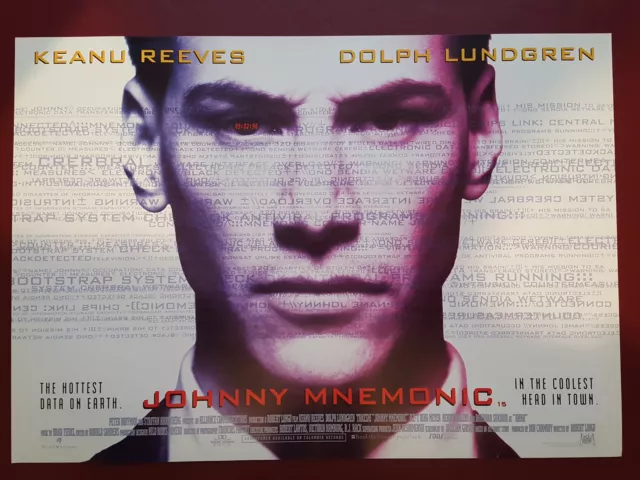 Johnny Mnemonic - Orginal Mini Cinema Movie Poster 1995 - Keanu Reeves