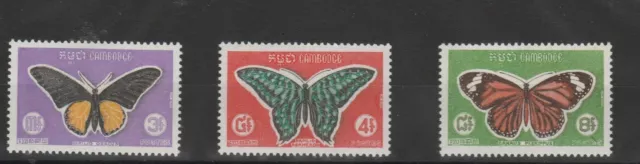 1969 Cambodge Papillons 225/27 - 3 Val MNH MF50636