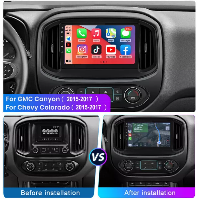 9" Car Apple CarPlay Radio AHD For 2015 2016 2017 Chevrolet Colorado GMC Canyon