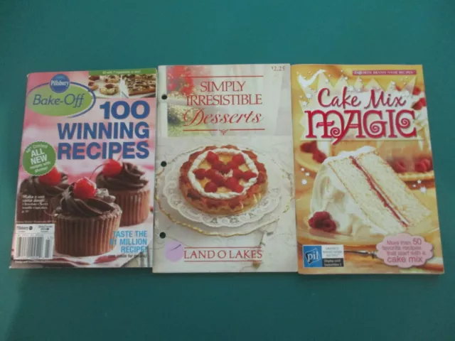 Recipe Booklets Lot of 3 Pillsbury Bake Off Cake Mix Magic Desserts Cookbooks