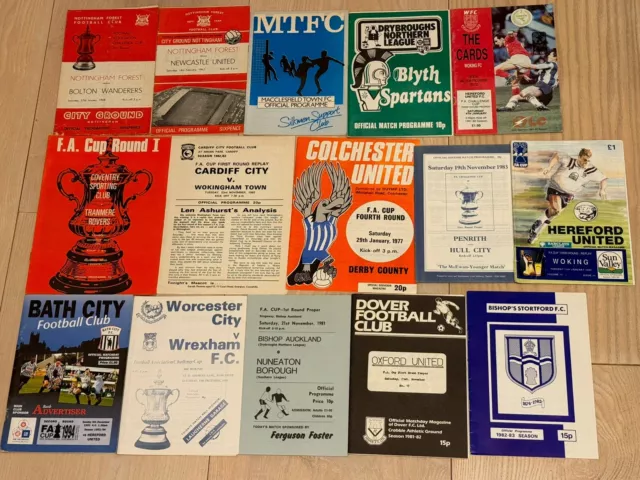 Selection of FA Cup Programmes - many Non-League *NO WRITING ON ANY PROGRAMME*