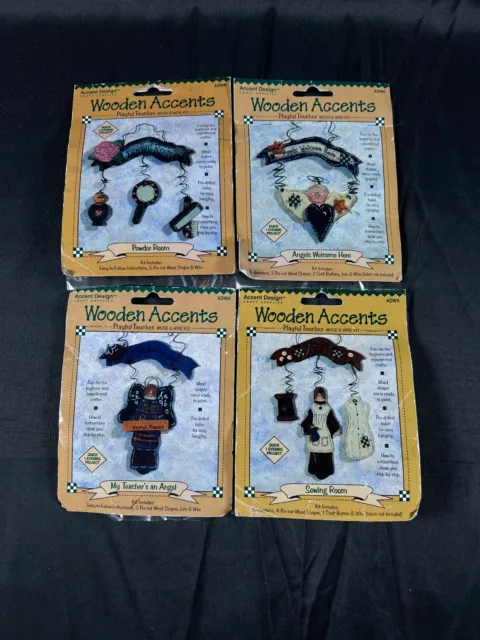 Kits artesanales de madera y acentos navideños vintage de colección de madera y alambre kit de pintura personalizada