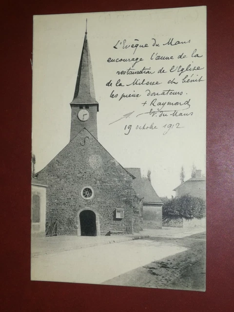 Cpa - 72 - Souvenir Of The Restoration Of The Church Of Saint-Pierre De La Milesse