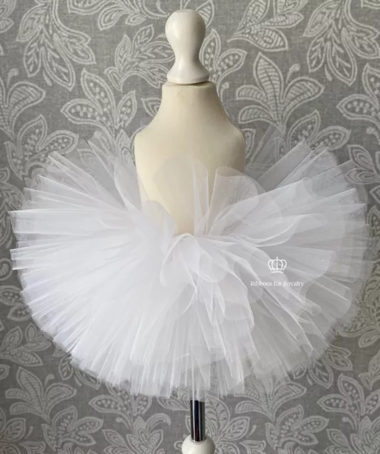 Baby kids toddler tutu skirt Christening White Petticoat Underskirt Puffball