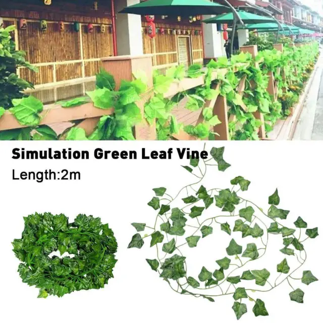 Ivy Leaf Garland Green Plant Plastic Vine Foliage Home Q3J5 Decor AU 2M N6O2