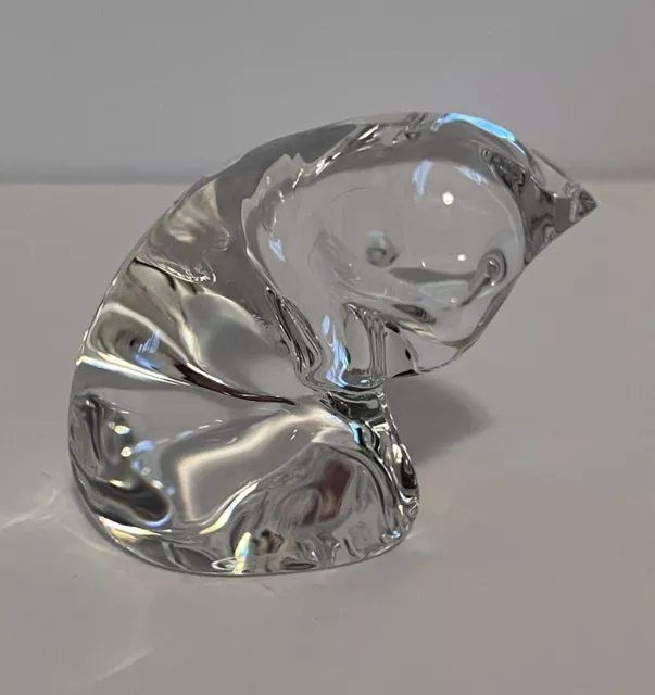 Vintage New In Box Baccarat Crystal Cat Figurine With Bag/Box/Booklet France