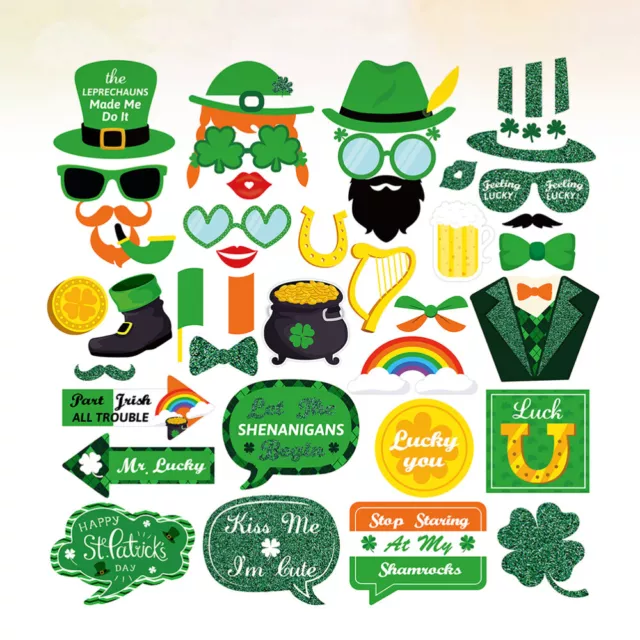 39 Pcs M En Bois Accessoires Photo De Fête La Saint Patrick