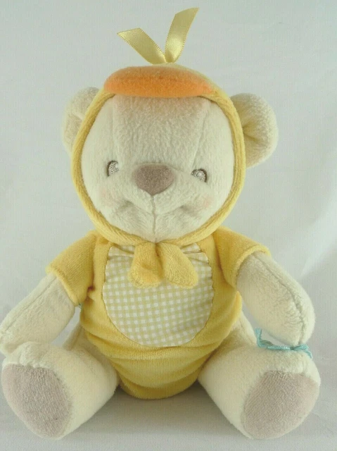 Doudou Peluche ours canard jaune Fisher Price Nature Berries// yellow teddy bear