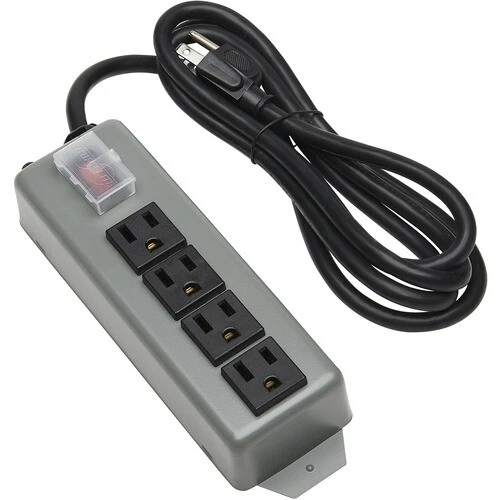 Tripp Lite Waber Industrial Power Strip 4 outlet 6  Cord Locking Switch Cover