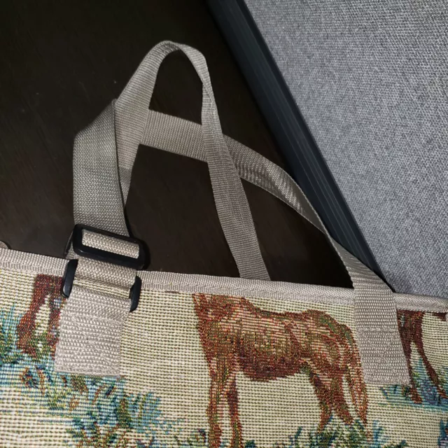 VTG JADE TAPESTRY Horses Travel bag Tote w/ Foldable Collapsible wheels ...