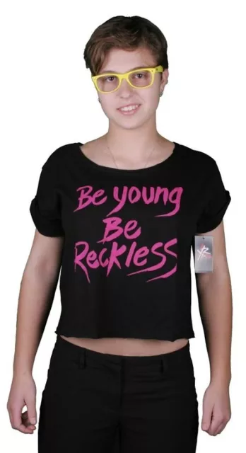 Young And Reckless BYBR Be Young Be Reckless L Large Black Pink Belly T-Shirt