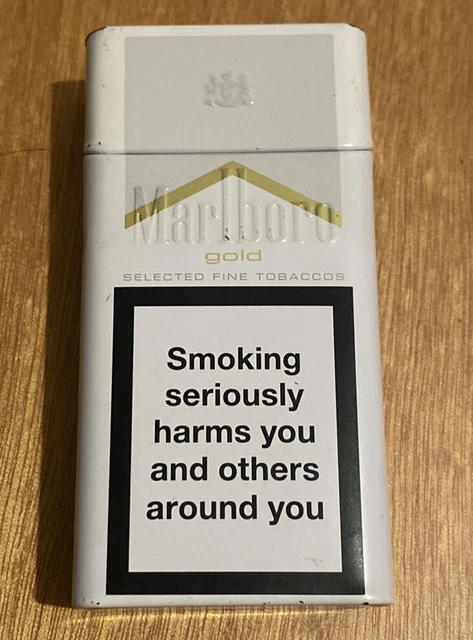 MARLBORO GOLD LIMITED Edition Rare Metal Empty White Tin Case ...