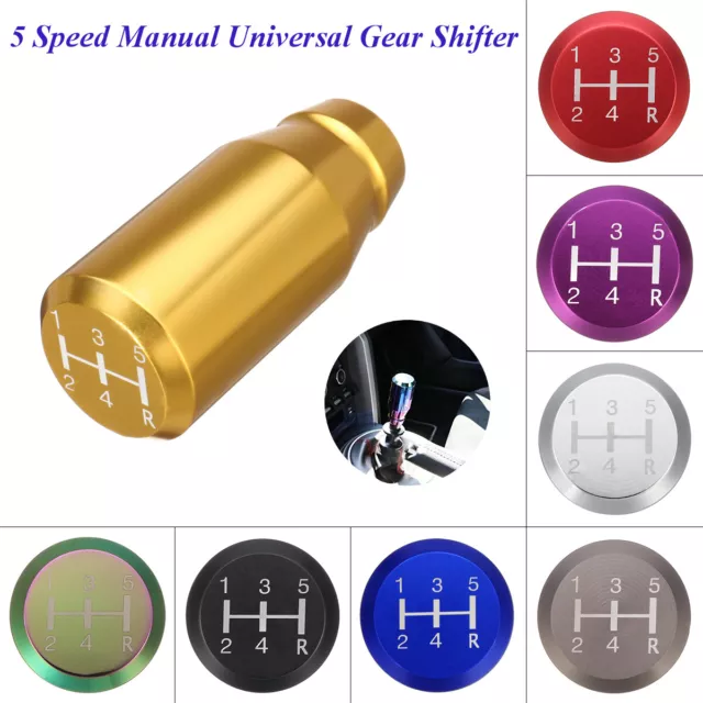 5 Speed Universal Car Gear Shift Knob Lever Shifter Stick Manual Aluminum 8cm