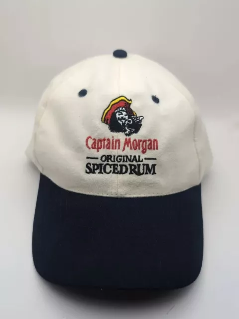 Captain Morgan Hat Cap Baseball Adjustable Off White/ Tan Navy Embroidered