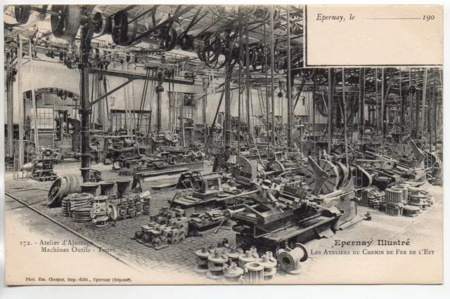EPERNAY - Marne - CPA 51 - Industrie  Atelier d' Ajustage Chemin de fer de l'est