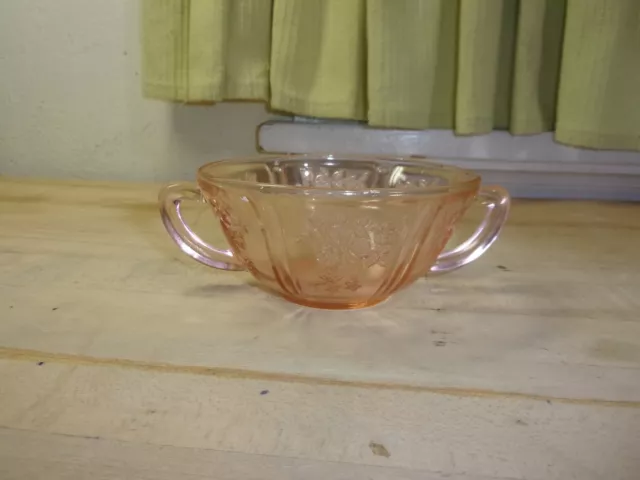 federal depression glass sharon pink cabbage rose cream soup bowl FREE SHIPPING