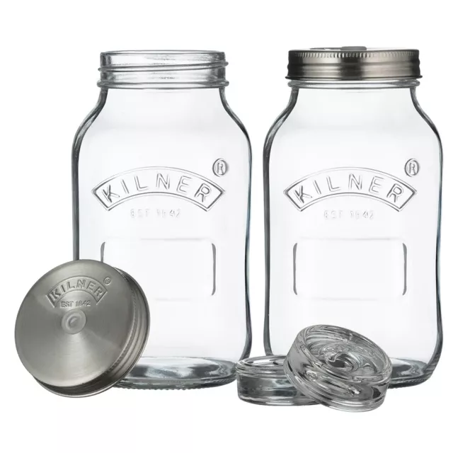 NEW Kilner Fermentation Jar 1 Litre Set 2pce