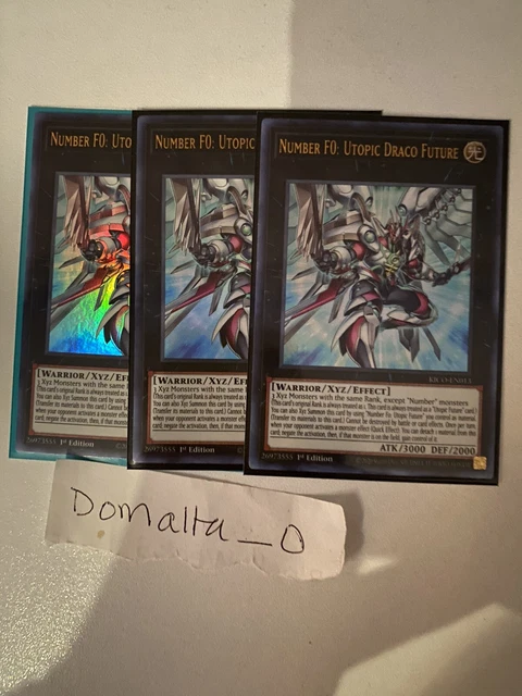 3x Yugioh Number F0: Utopic Draco Future KICO-EN013 Ultra 1st Edition NM/VLP