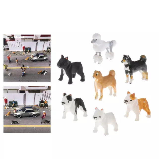 1PC 1:64 S Échelle Diorama Peint Figure Populaire Chien Animaux Bureau