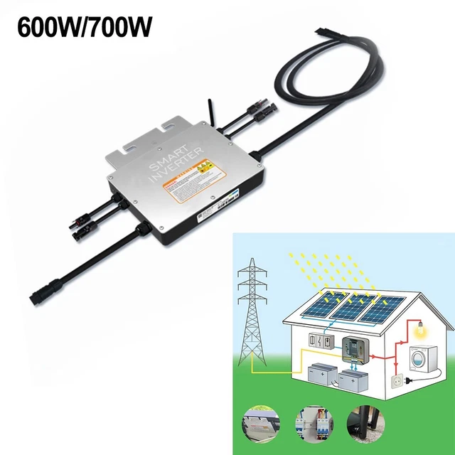 Solar Panel Smart Inverter Box 600W 700W SOLARMODUL Smart Inverter Reiner Sinus-Wechselrichter Adapter ...