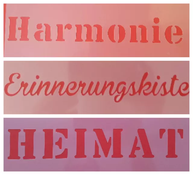 Schablone Schriftzüge Vintage Bastelschablonen Stencil Wandtattoo Heimat Harmoni