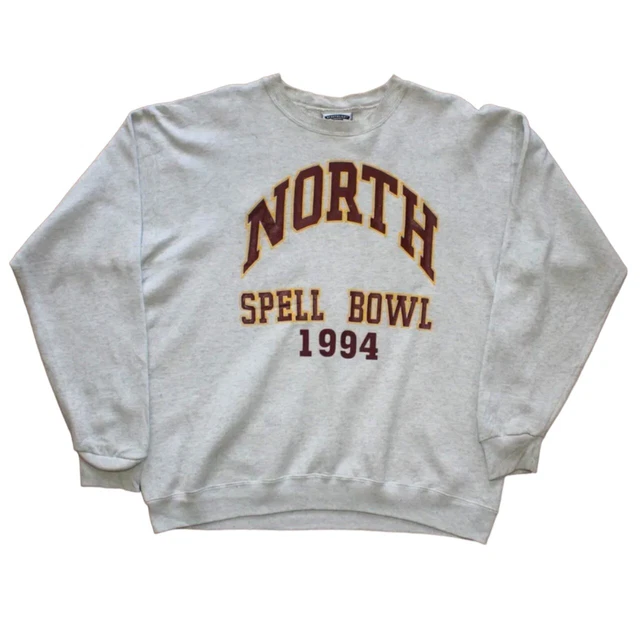 Vintage Lee Heavyweight Sweatshirt North Spell Bowl 1994 USA Jumper Size XL Grey