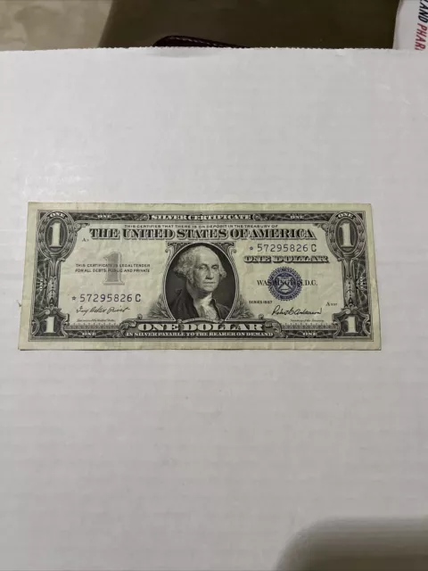 1957 One Dollar Note With  Star⭐️ Silver Certificate Blue Seal