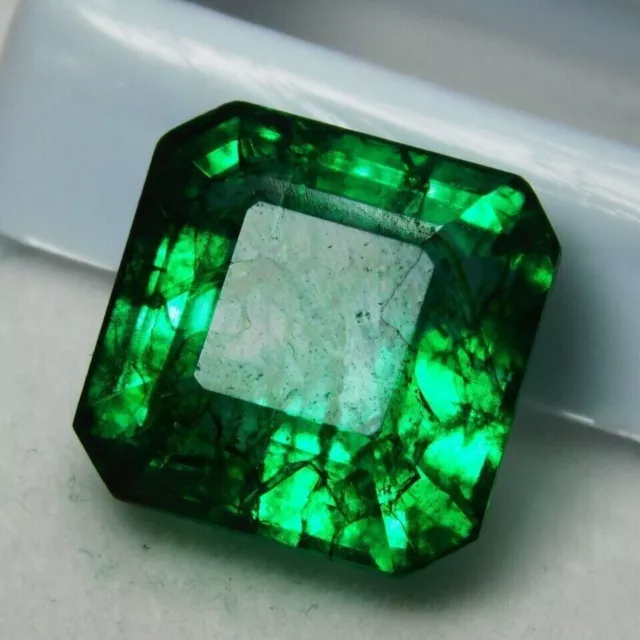 10 Ct Natural Untreated Square Green Colombian Emerald Loose Gemstone