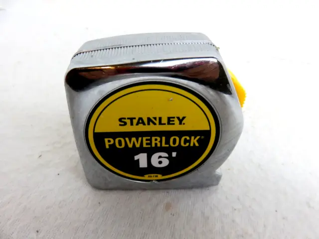 Stanley 33-116 Micro Powerlock Tape Measure, Steel Blade, Chrome 16'
