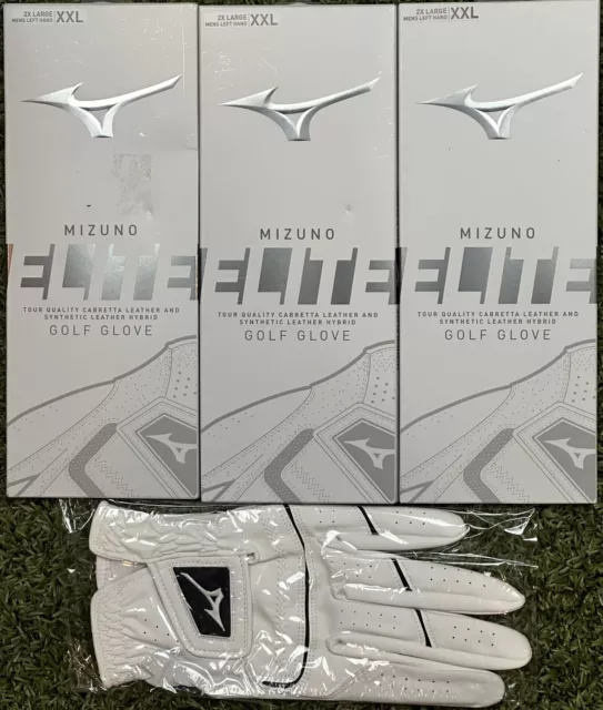 Mizuno Elite Leather Golf Glove 3-Pack Bundle Lot Men's XX-Large XXL New #99999