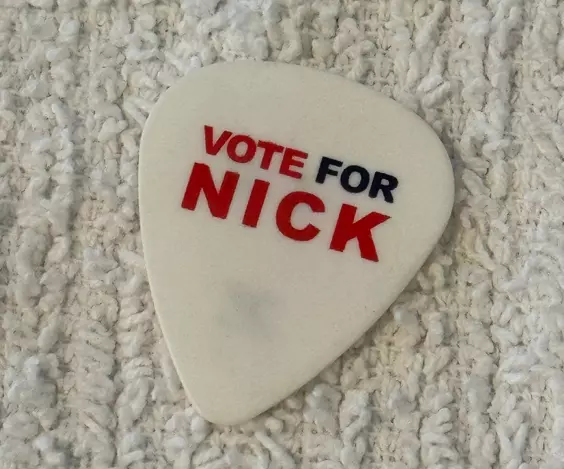 Jonas Brothers Nick Jonas Vote for Nick Guitar Pick 2013 Tour Stage Plectrum