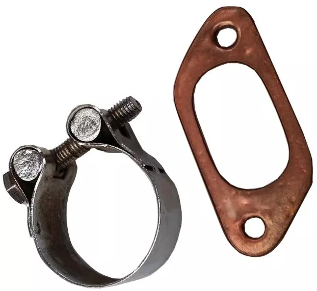 ukscooters LAMBRETTA EXHAUST CLAMP AND COPPER GASKET BIG BORE 42MM 200CC