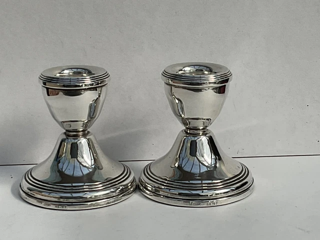 Excellent Vintage Pair of Silver Candlesticks, Birmingham 1983