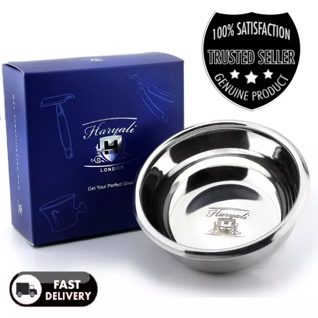 Men Shaving Soap Bowl Stainless Steel Luxury Mug for Men's Clean Shave