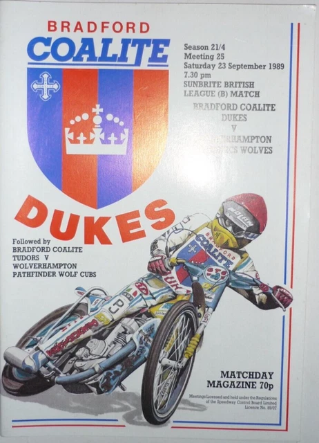 Bradford Dukes v Wolverhampton 23rd Sept 1989 British League (B) Match @ Odsal