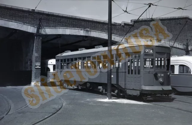 Vtg Train Negative U-36 PTC Philadelphia Transportation Co. Trolley Car N0058