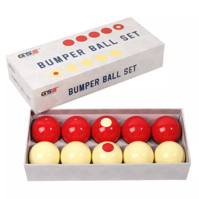 GSE 2-1/8" Regulation Size Bumper Pool Balls Standard Set of 10 Billiard Ball...