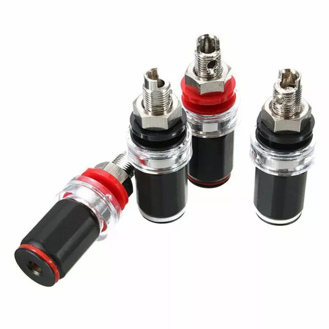 4pcs Rhodium Plated HiFi Speaker Binding Post Amplifier Banana Socket Terminal 2